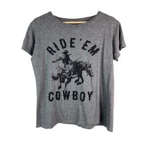 Crazy Dog Women's L Gray Short Sleeve "Ride Em Cowboy" T-Shirt